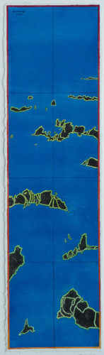 Blue Islands, 2007, Watercolor/Ink, 21x76 cm