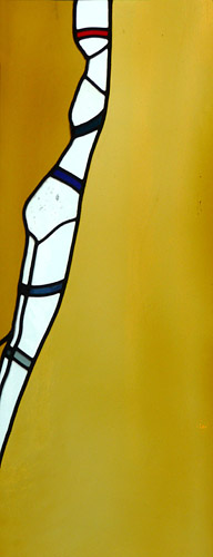 Figure on Yellow, Hand-blown Glass/Lead, 1985 (in private collection)